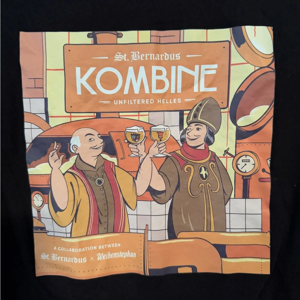 St. Bernardus Kombine Beer, Weihenstephan Brewery, Black Graphic, Comic, T-Shirt